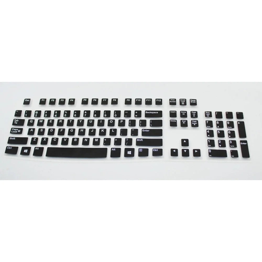 Universal Silicone Keyboard Cover Skin Dustproof Washable Protector Black White
